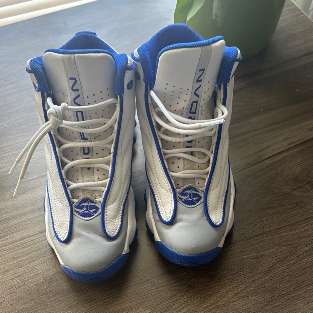 Jordan Blue and White High-Top Sneakers